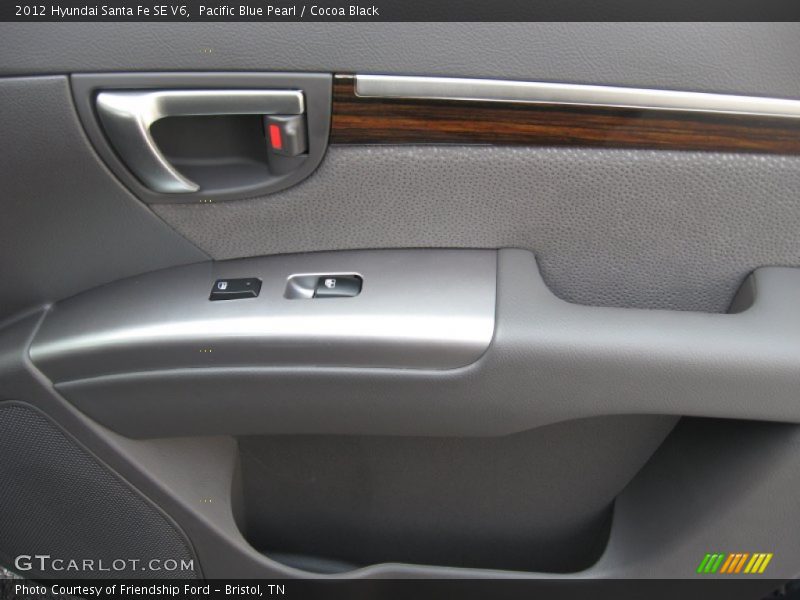 Pacific Blue Pearl / Cocoa Black 2012 Hyundai Santa Fe SE V6