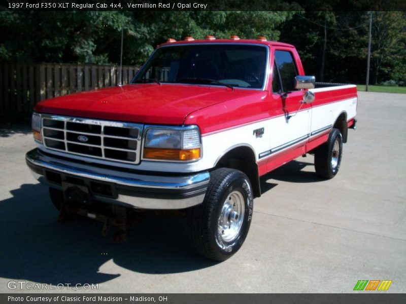 Vermillion Red / Opal Grey 1997 Ford F350 XLT Regular Cab 4x4