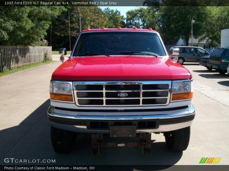Vermillion Red / Opal Grey 1997 Ford F350 XLT Regular Cab 4x4