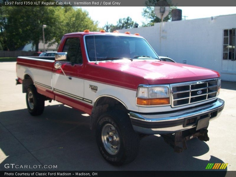 Vermillion Red / Opal Grey 1997 Ford F350 XLT Regular Cab 4x4