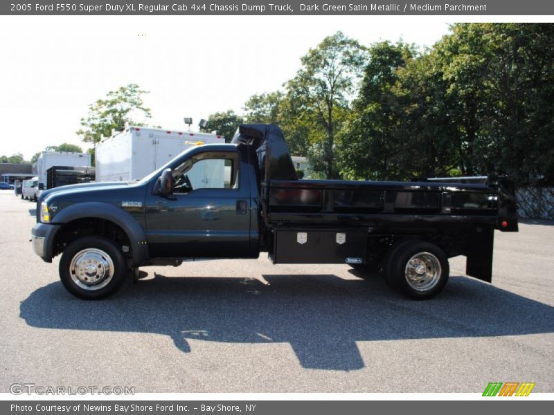  2005 F550 Super Duty XL Regular Cab 4x4 Chassis Dump Truck Dark Green Satin Metallic