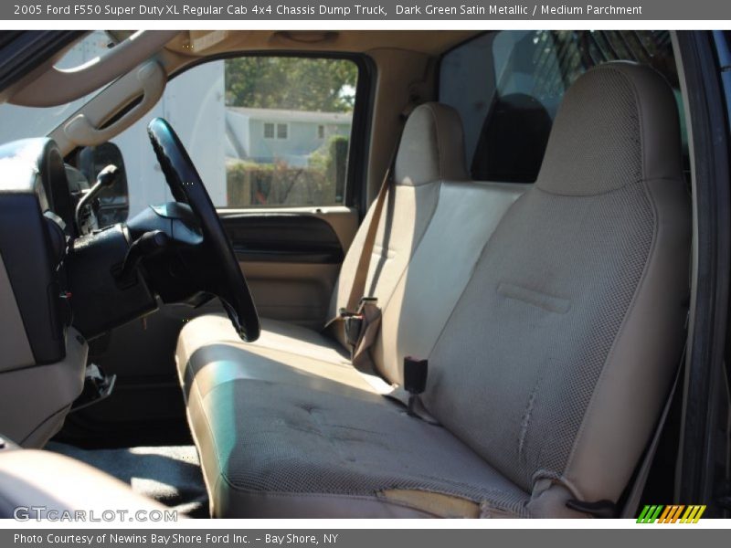 Dark Green Satin Metallic / Medium Parchment 2005 Ford F550 Super Duty XL Regular Cab 4x4 Chassis Dump Truck