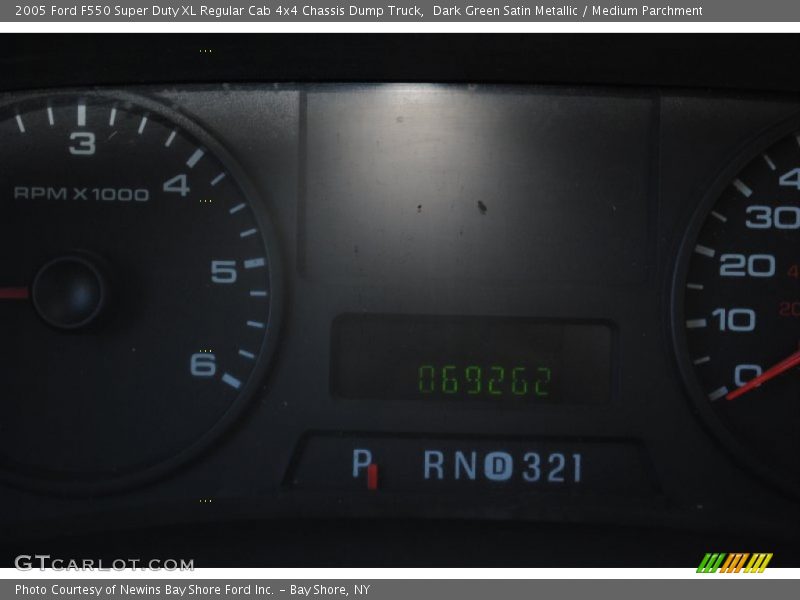 Dark Green Satin Metallic / Medium Parchment 2005 Ford F550 Super Duty XL Regular Cab 4x4 Chassis Dump Truck