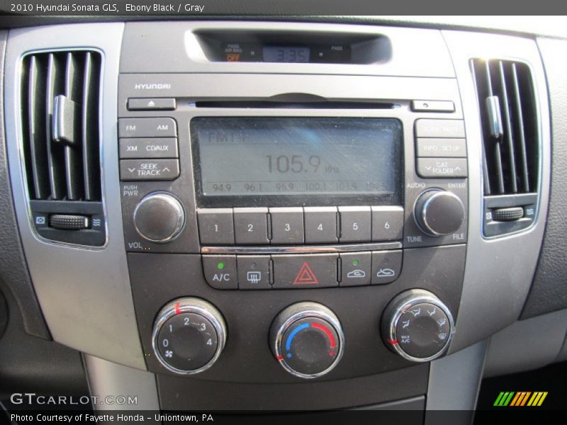 Ebony Black / Gray 2010 Hyundai Sonata GLS