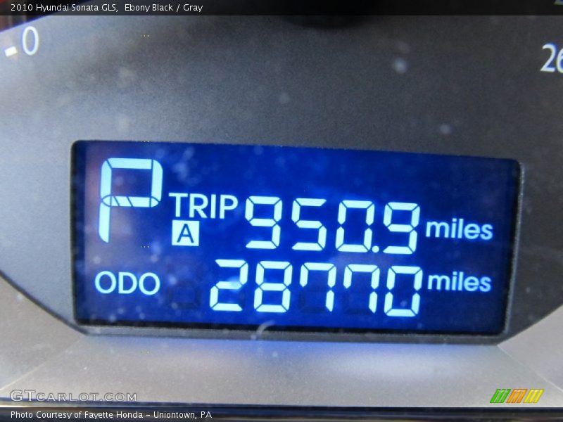 Ebony Black / Gray 2010 Hyundai Sonata GLS