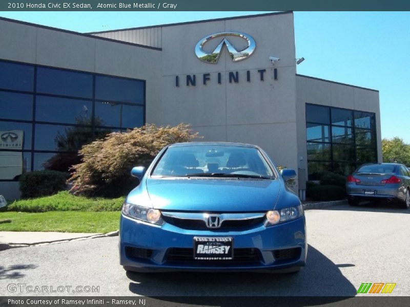 Atomic Blue Metallic / Gray 2010 Honda Civic EX Sedan