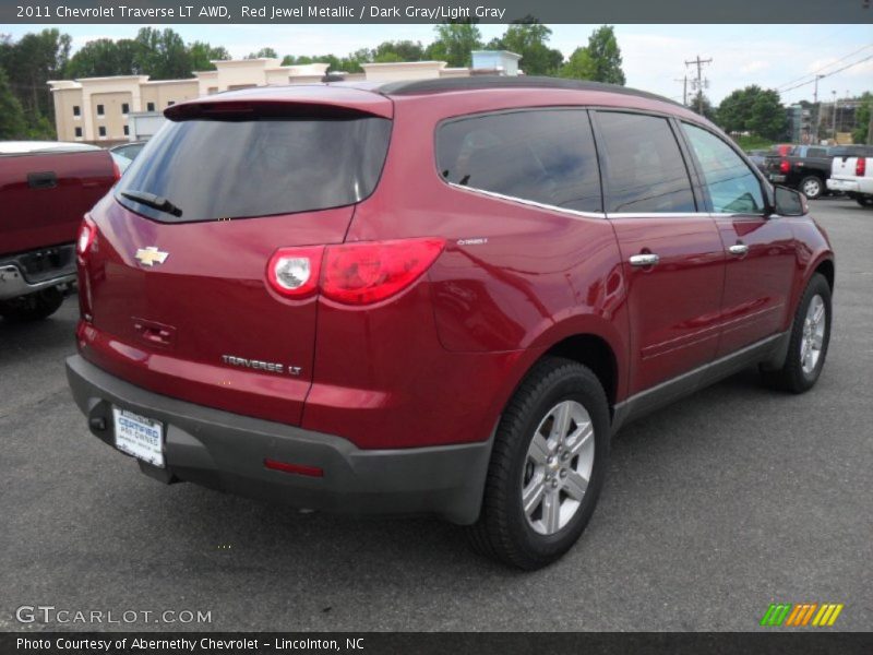 Red Jewel Metallic / Dark Gray/Light Gray 2011 Chevrolet Traverse LT AWD