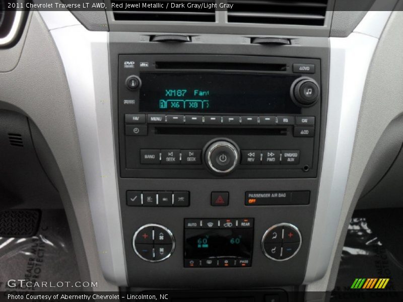 Red Jewel Metallic / Dark Gray/Light Gray 2011 Chevrolet Traverse LT AWD