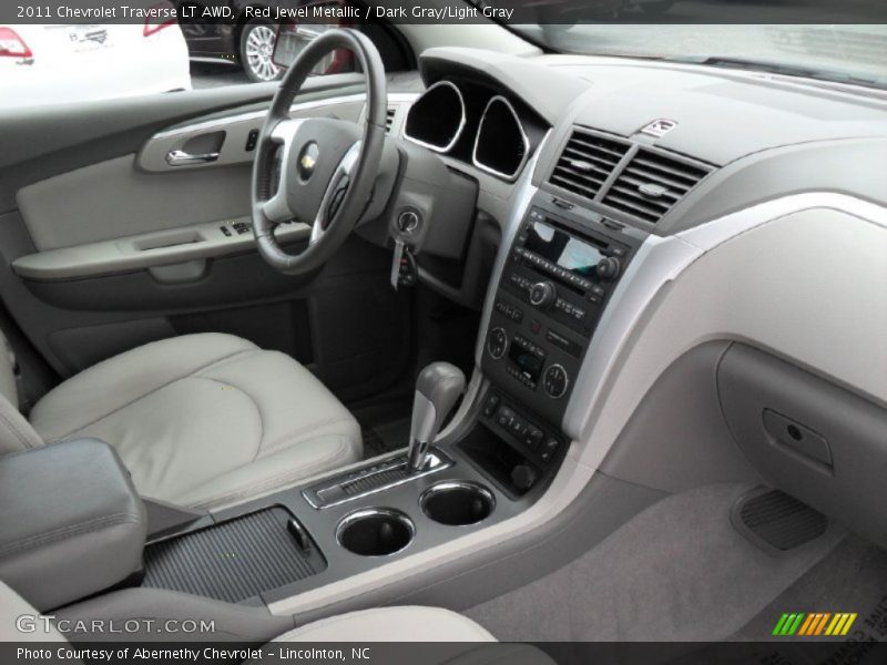 Red Jewel Metallic / Dark Gray/Light Gray 2011 Chevrolet Traverse LT AWD
