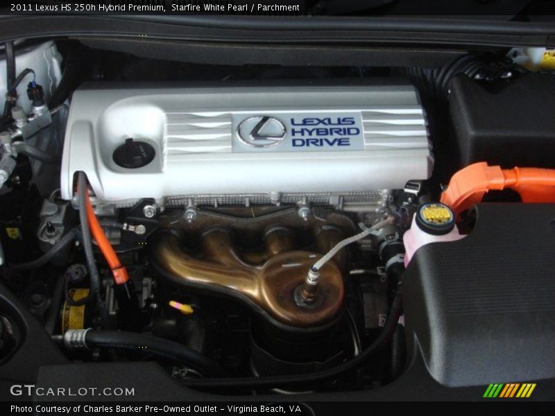  2011 HS 250h Hybrid Premium Engine - 2.4 Liter DOHC 16-Valve VVT-i Atkinson Cycle 4 Cylinder Gasoline/Electric Hybrid