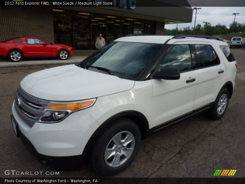 White Suede / Medium Light Stone 2012 Ford Explorer FWD