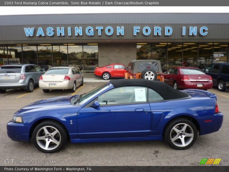 Sonic Blue Metallic / Dark Charcoal/Medium Graphite 2003 Ford Mustang Cobra Convertible