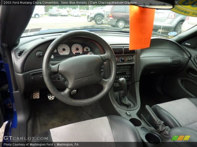 Sonic Blue Metallic / Dark Charcoal/Medium Graphite 2003 Ford Mustang Cobra Convertible