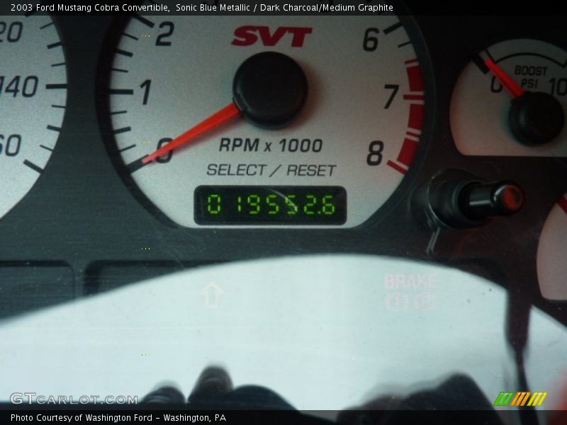 Sonic Blue Metallic / Dark Charcoal/Medium Graphite 2003 Ford Mustang Cobra Convertible