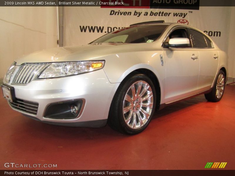 Brilliant Silver Metallic / Charcoal Black 2009 Lincoln MKS AWD Sedan