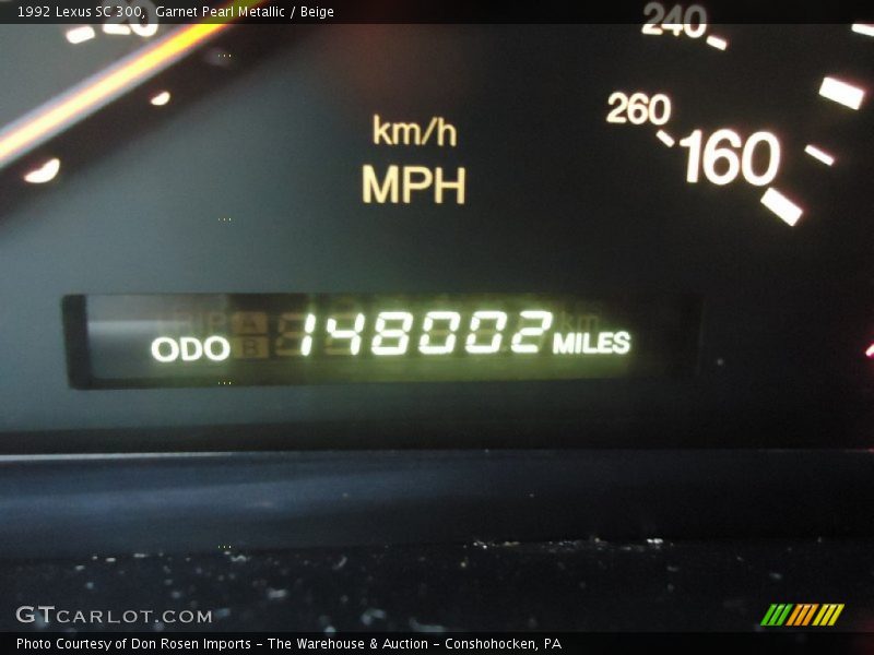 Garnet Pearl Metallic / Beige 1992 Lexus SC 300