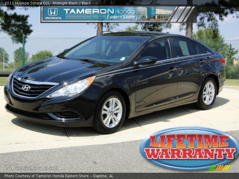 Midnight Black / Black 2011 Hyundai Sonata GLS