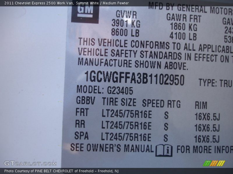 Summit White / Medium Pewter 2011 Chevrolet Express 2500 Work Van