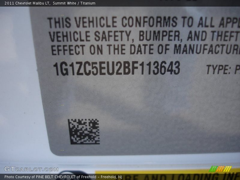 Summit White / Titanium 2011 Chevrolet Malibu LT