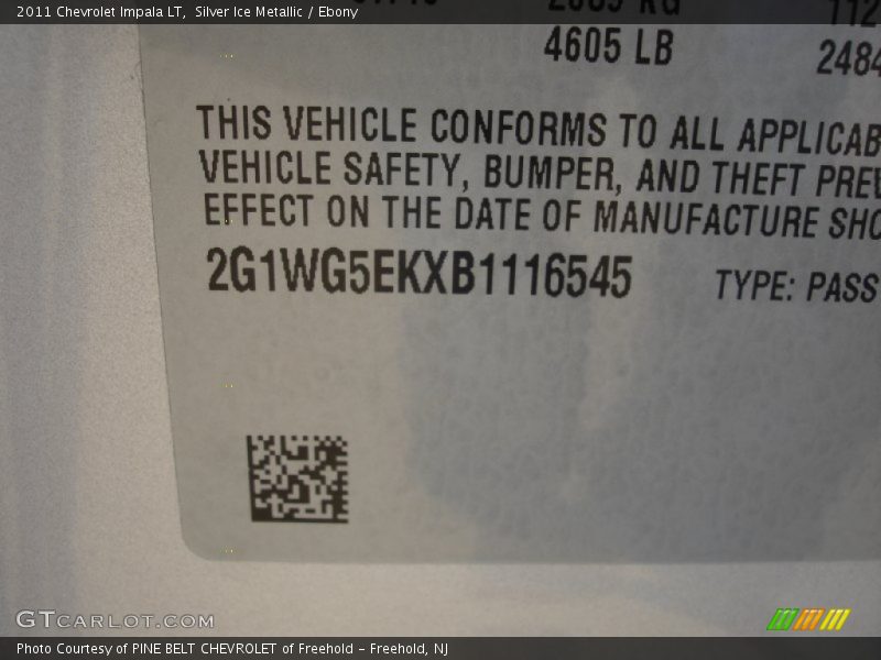 Silver Ice Metallic / Ebony 2011 Chevrolet Impala LT