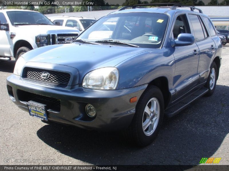 Crystal Blue / Gray 2002 Hyundai Santa Fe GLS AWD