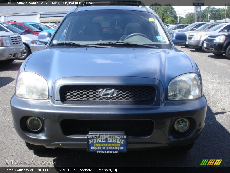 Crystal Blue / Gray 2002 Hyundai Santa Fe GLS AWD