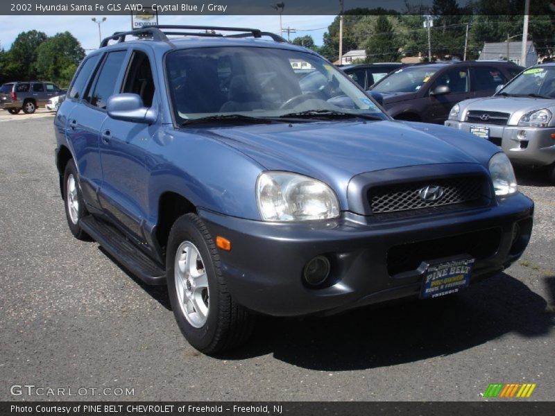 Crystal Blue / Gray 2002 Hyundai Santa Fe GLS AWD