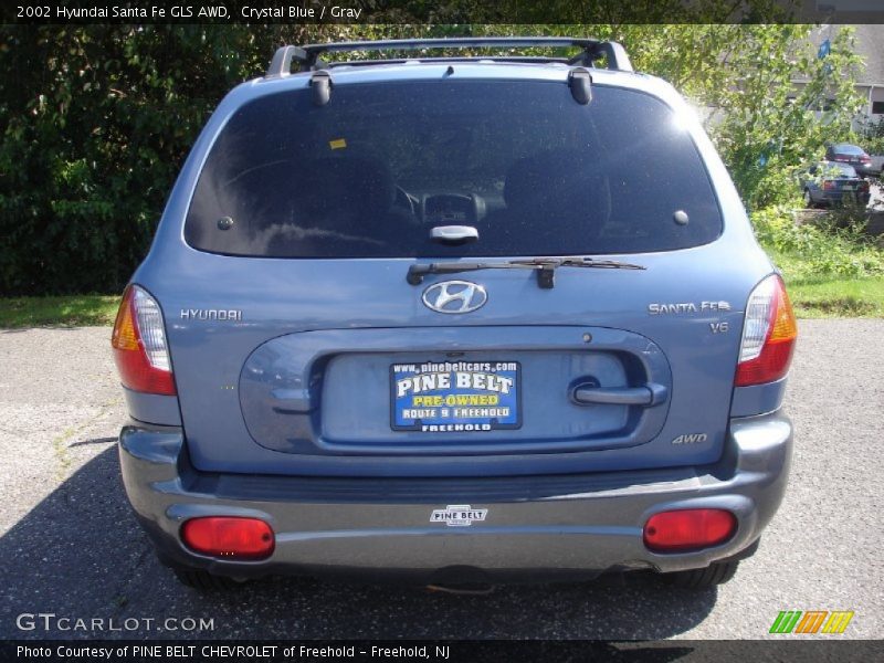 Crystal Blue / Gray 2002 Hyundai Santa Fe GLS AWD