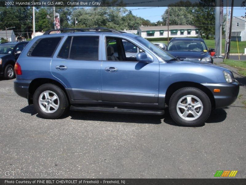 Crystal Blue / Gray 2002 Hyundai Santa Fe GLS AWD