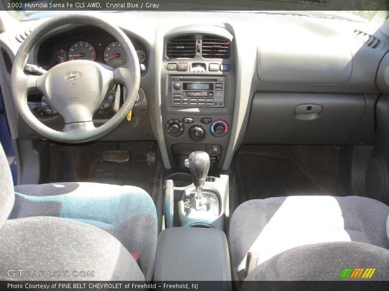 Crystal Blue / Gray 2002 Hyundai Santa Fe GLS AWD