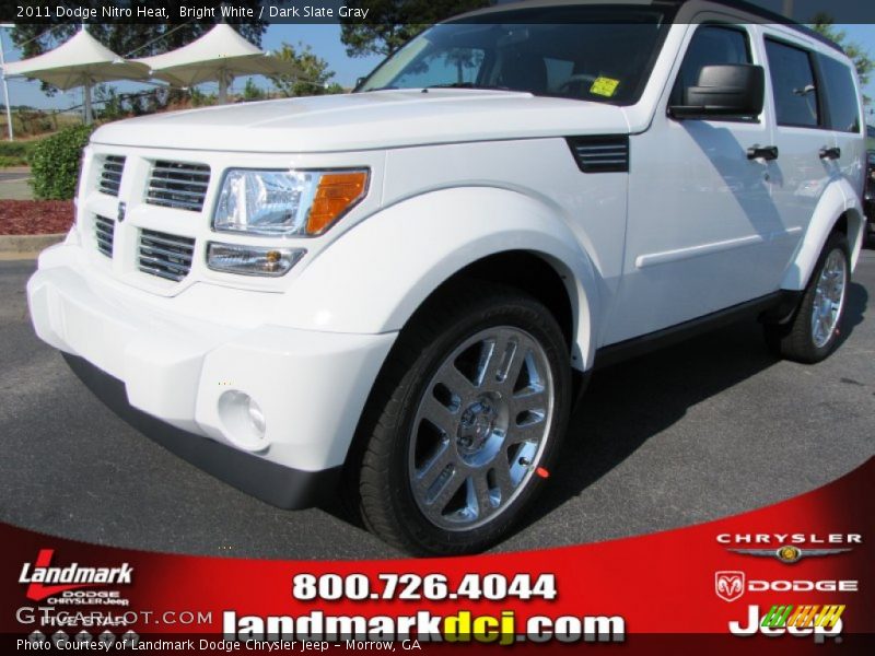 Bright White / Dark Slate Gray 2011 Dodge Nitro Heat