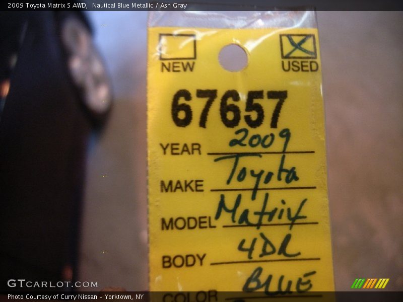 Nautical Blue Metallic / Ash Gray 2009 Toyota Matrix S AWD