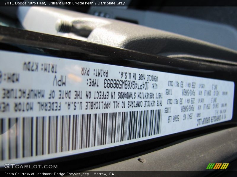 Brilliant Black Crystal Pearl / Dark Slate Gray 2011 Dodge Nitro Heat