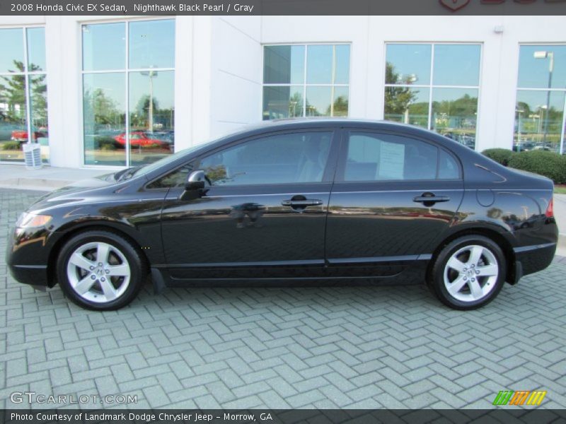 Nighthawk Black Pearl / Gray 2008 Honda Civic EX Sedan