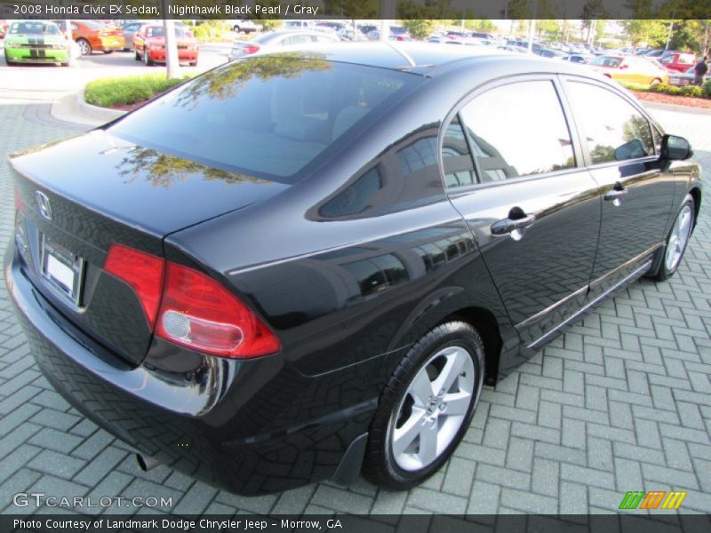 Nighthawk Black Pearl / Gray 2008 Honda Civic EX Sedan