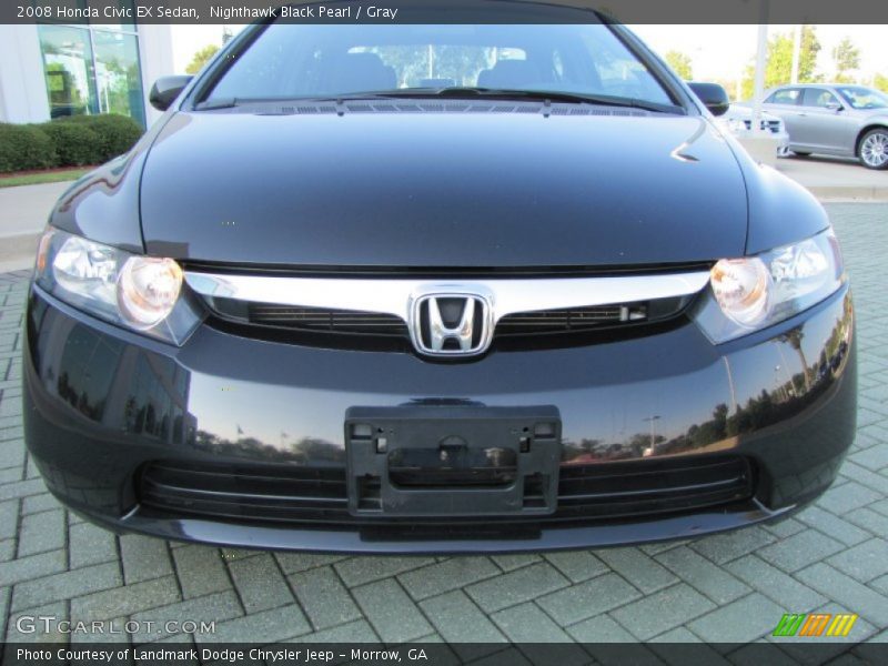 Nighthawk Black Pearl / Gray 2008 Honda Civic EX Sedan