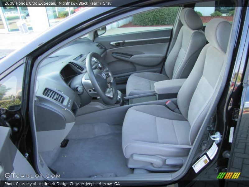 Nighthawk Black Pearl / Gray 2008 Honda Civic EX Sedan