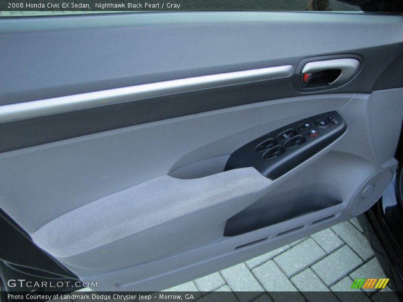 Nighthawk Black Pearl / Gray 2008 Honda Civic EX Sedan