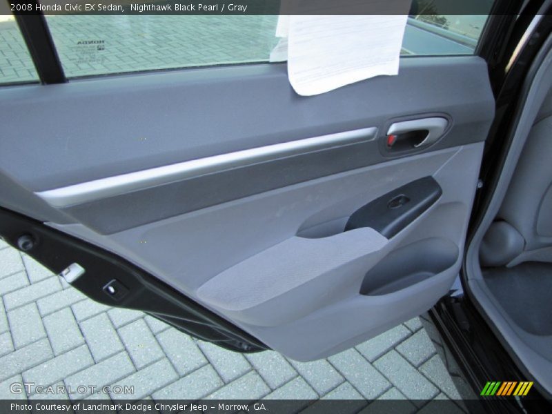 Nighthawk Black Pearl / Gray 2008 Honda Civic EX Sedan