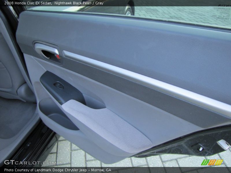 Nighthawk Black Pearl / Gray 2008 Honda Civic EX Sedan