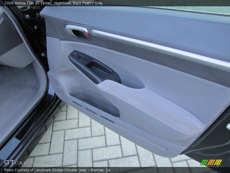 Nighthawk Black Pearl / Gray 2008 Honda Civic EX Sedan