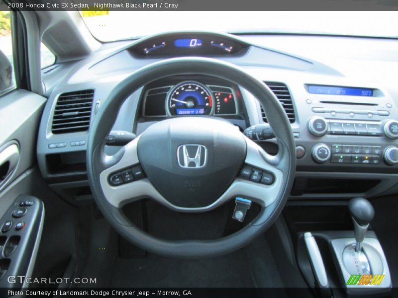 Nighthawk Black Pearl / Gray 2008 Honda Civic EX Sedan