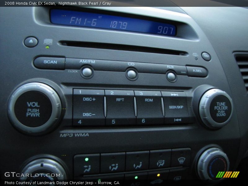 Nighthawk Black Pearl / Gray 2008 Honda Civic EX Sedan