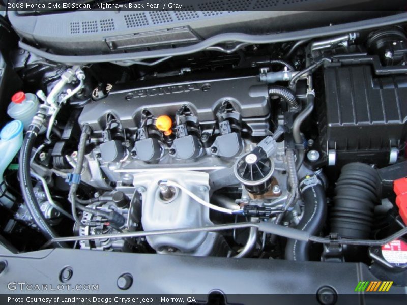 Nighthawk Black Pearl / Gray 2008 Honda Civic EX Sedan
