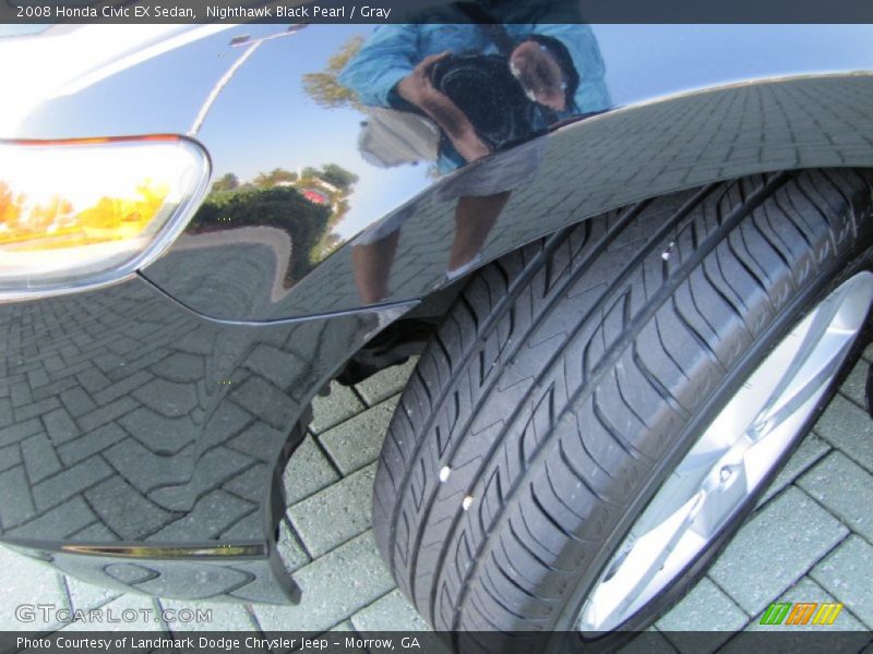Nighthawk Black Pearl / Gray 2008 Honda Civic EX Sedan
