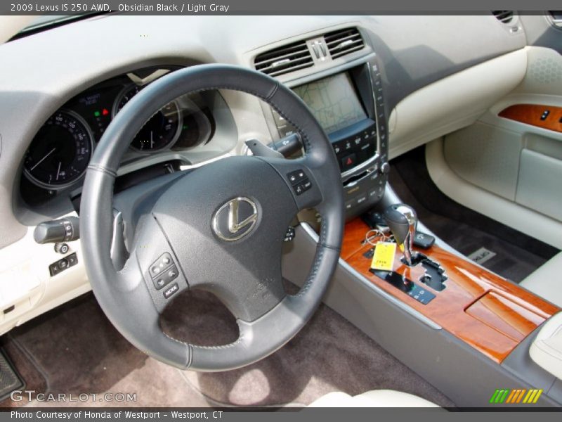 Obsidian Black / Light Gray 2009 Lexus IS 250 AWD