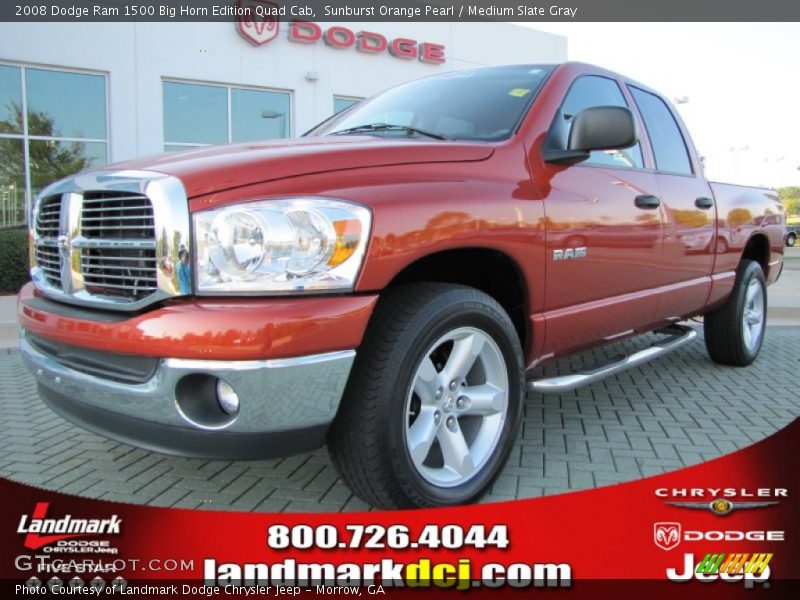 Sunburst Orange Pearl / Medium Slate Gray 2008 Dodge Ram 1500 Big Horn Edition Quad Cab