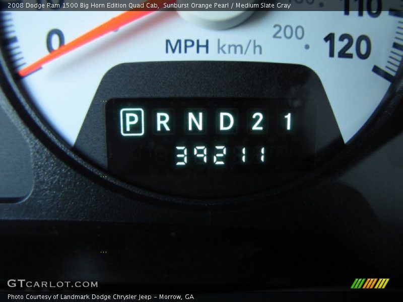 Sunburst Orange Pearl / Medium Slate Gray 2008 Dodge Ram 1500 Big Horn Edition Quad Cab