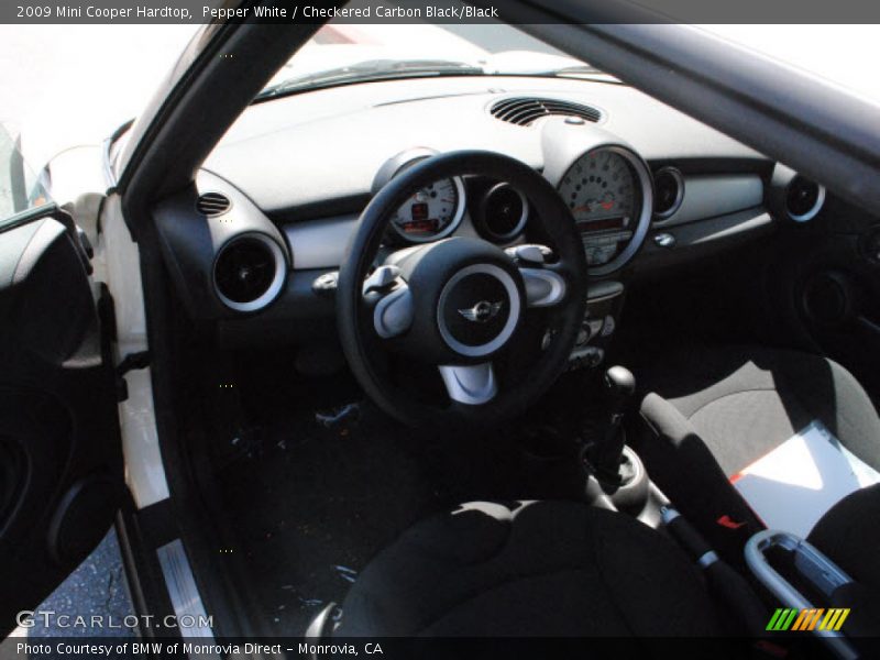 Pepper White / Checkered Carbon Black/Black 2009 Mini Cooper Hardtop
