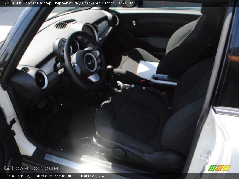 Pepper White / Checkered Carbon Black/Black 2009 Mini Cooper Hardtop